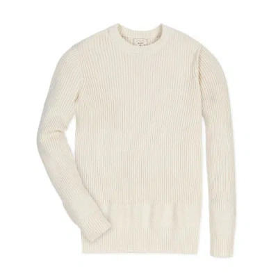 Hope & Henry Organic Herringbone Detail Crew Neck Sweater In Ivory Herringbone Edge