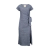 Hope & Henry Organic Knit Tie Midi Dress In Navy Microstripe