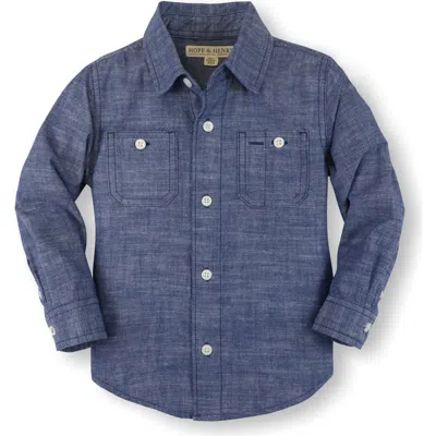 Hope & Henry Baby Boys' Organic Chambray Shirt, Infant In Blue Chambray