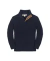 Hope & Henry Kids' Organic Mock Neck Cardigan Stitch Sweater