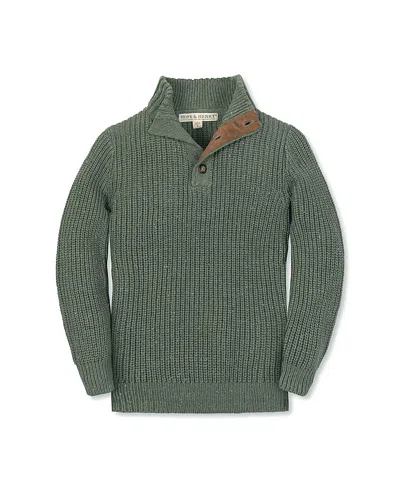 HOPE & HENRY ORGANIC MOCK NECK CARDIGAN STITCH SWEATER - LITTLE KID, BIG KID