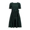 Hope & Henry Organic Short Sleeve Holiday Dress In Merry Pine Plaid