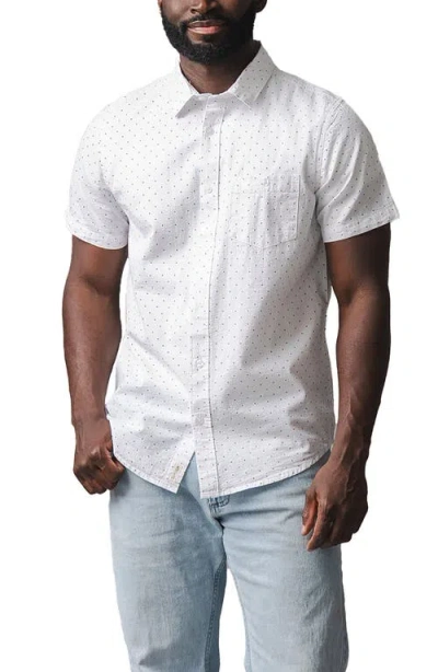 Hope & Henry Organic Short Sleeve Seersucker Shirt In White