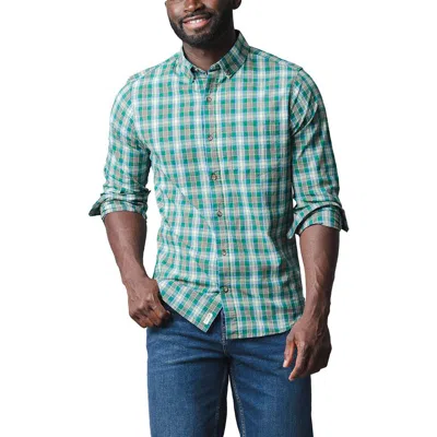 Hope & Henry Organic Stretch Poplin Button Down Shirt In Green