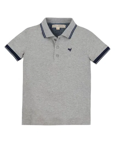 Hope & Henry Pique Polo Shirt In Gray