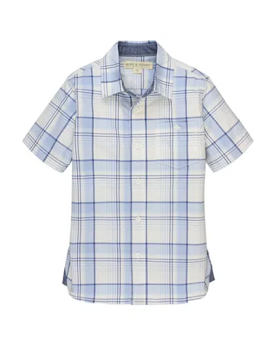 Hope & Henry Kids'  Plaid Short Sleeve Shirt In Multi