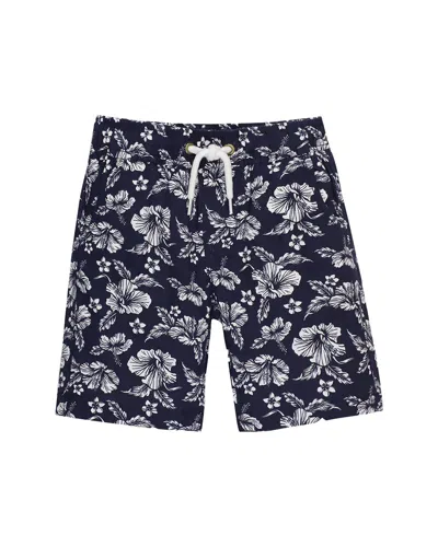 Hope & Henry Kids'  Pull-on Relaxed Linen-blend Short In Blue