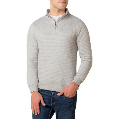 Hope & Henry Quilted Half Zip Pullover In Gray