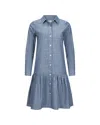 Hope & Henry Shirtdress In Blue