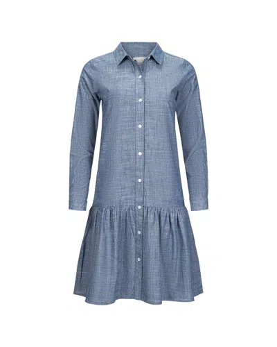 Hope & Henry Shirtdress In Blue