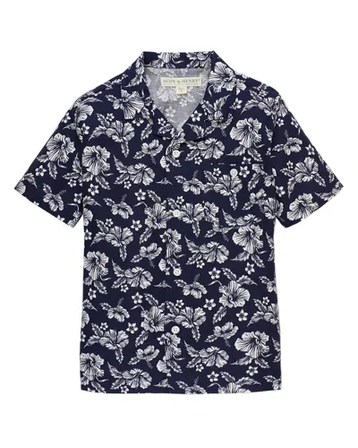Hope & Henry Kids'  Short Sleeve Camp Shirt In Black