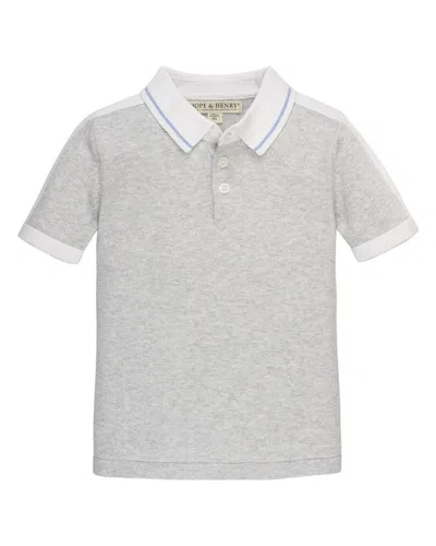 Hope & Henry Kids'  Shoulder Stripe Sweater In Gray