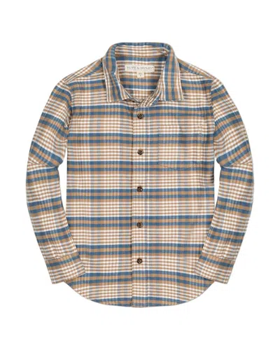 Hope & Henry Single-pocket Flannel Shirt In Neutral
