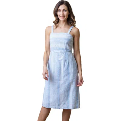 Hope & Henry Sleeveless Sheath Dress In Blue Ombre Stripe Linen