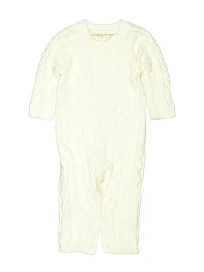 Pre-owned Hope & Henry Babies' Snow Pants With Bib In Ivory