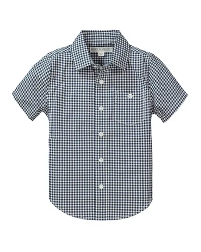 Hope & Henry Stretch Poplin Short Sleeve Shirt In Gray