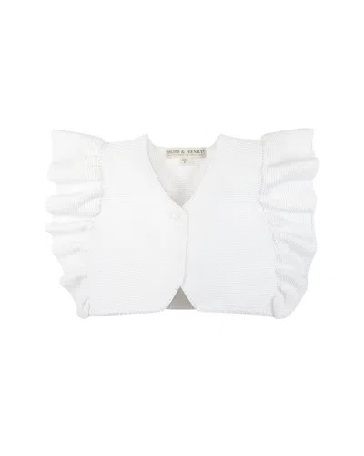 Hope & Henry Sweater Flutter Vest In White