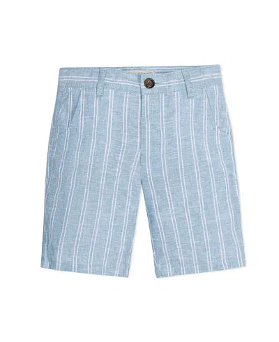 Hope & Henry Kids' Unisex Linen Blend Short In Blue