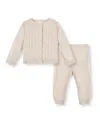 Hope & Henry Unisex Organic Long Sleeve Cable Cardigan & Legging Sweater Set - Baby