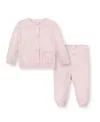 Hope & Henry Unisex Organic Long Sleeve Scallop Edge Cardigan & Legging Sweater Set - Baby