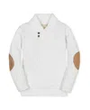 Hope & Henry Kids' Organic Long Sleeve Striped Shawl Collar Sweater In White