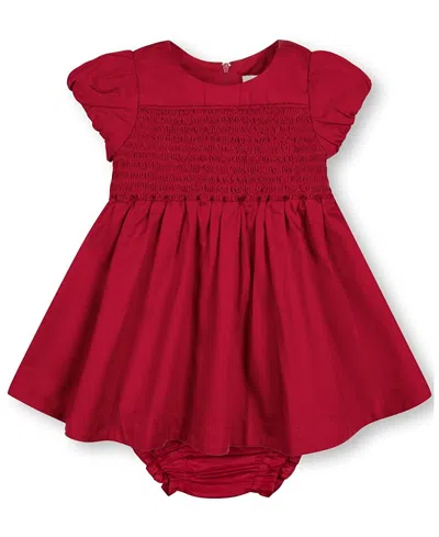 Hope & Henry Unisex Organic Smocked Puff Sleeve Dress - Baby In Red