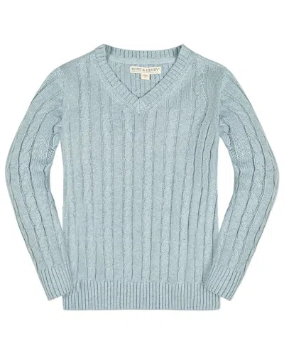 Hope & Henry V-neck Cable Sweater In Multi