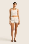 Hope And May Bebi Cotton Halter Neck Top In Chalk