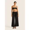 Hope And May Nia Cotton Linen Crop Top In Ink