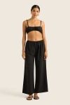 Hope And May Nia Cotton Linen Wide Leg Pant In Ink