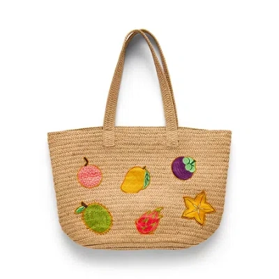 Hope & Wonder Fruit Straw Tote Bag In Sand