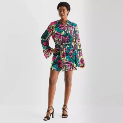 Hope & Wonder Womens Long Sleeve A-line Dress In Blue