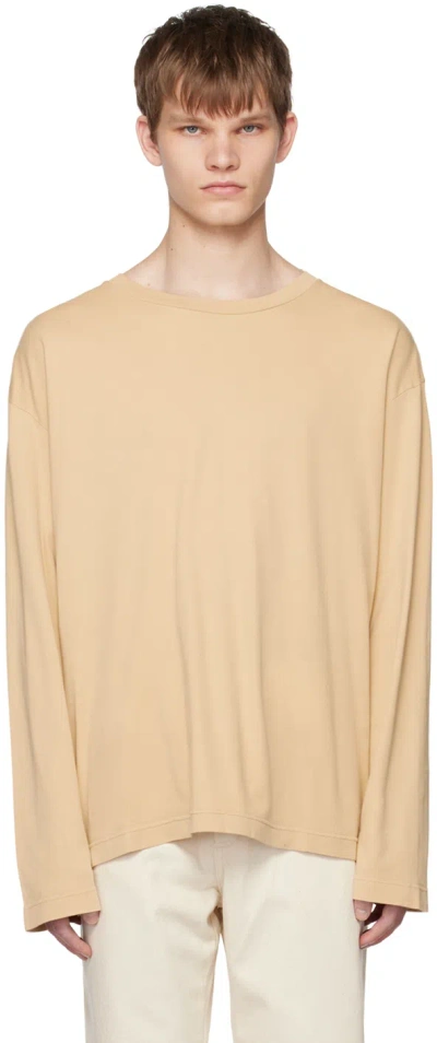 Hope Beige Flame Clean Long Sleeve T-shirt In Beige Sunlight Print