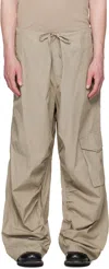 Hope Beige Loose Drawstring Collapse Cargo Pants
