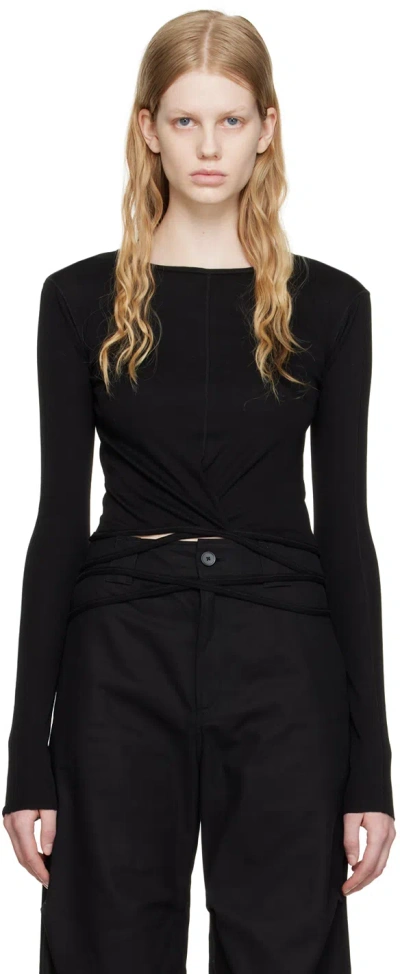 Hope Black Bond Long Sleeve T-shirt In Black Cotton Rib