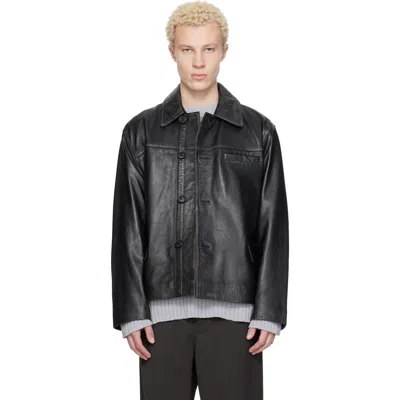 Hope Black Boxy Leather Jacket