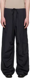 Hope Black Loose Drawstring Collapse Cargo Pants
