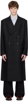 Hope Black Relaxed Double Breasted Coat In Black