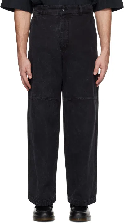 Hope Black Stamp Trousers In Black Marble