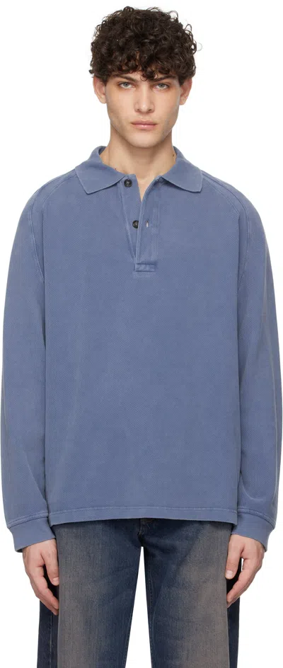 Hope Blue Defense Polo In Faded Navy Pique
