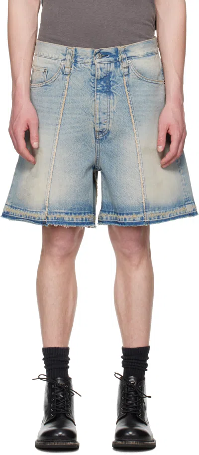 Hope Blue Wide-leg Skid Denim Shorts