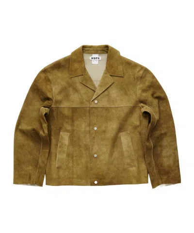 Hope Boxy Suede Jacket In Brown