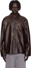 Hope Brown Relaxed Leather Overshirt In Brown