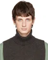 Hope Brown Turtleneck Scarf In Dk Brown Merino Rib