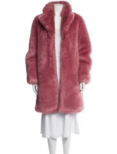 Pre-owned Hope Faux Fur Faux Fur Coat In Pink
