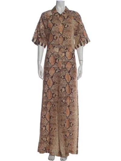 Pre-owned Hope For Flowers By Tracy Reese Animal Print Jumpsuit In Neutral