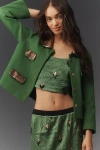 Hope For Flowers By Tracy Reese Embellished Micro Jacket In Green