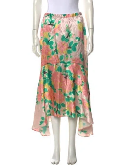 Pre-owned Hope For Flowers By Tracy Reese Floral Print Long Skirt W/ Tags In Multi