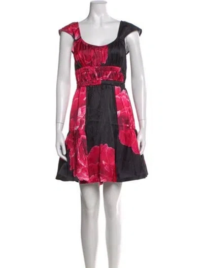 Pre-owned Hope For Flowers By Tracy Reese Floral Print Mini Dress In Red