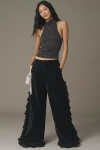 Hope For Flowers By Tracy Reese Fringed Velvet Trousers Pants In Black